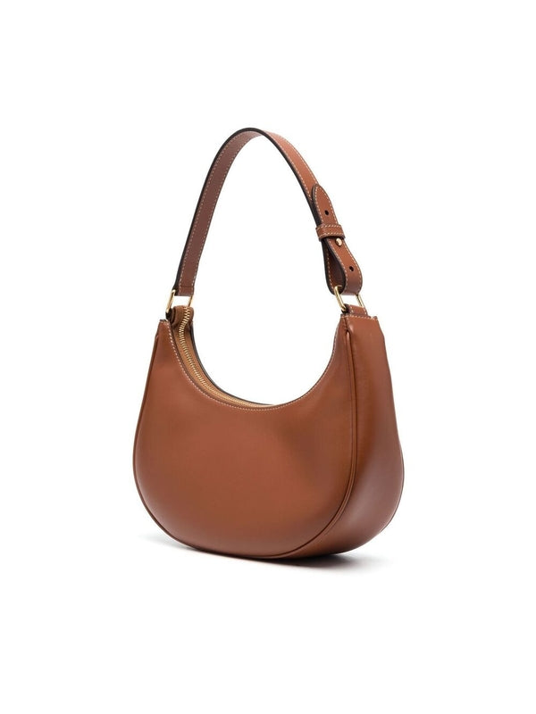 Ava Triophe Logo Leather
  Shoulder Bag