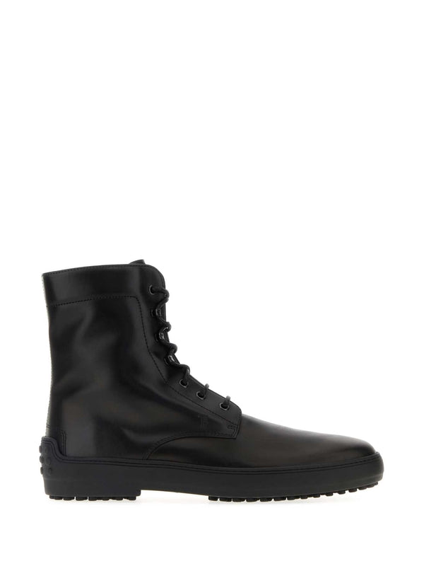 Tod'S Black Lace-Up Boots