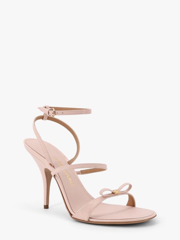 Bow-embellished Leather Sandal Heel