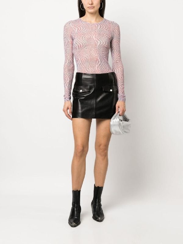 Pocket Lambskin Mini Skirt