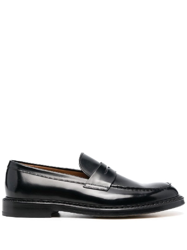 Black Leather Penny Loafers