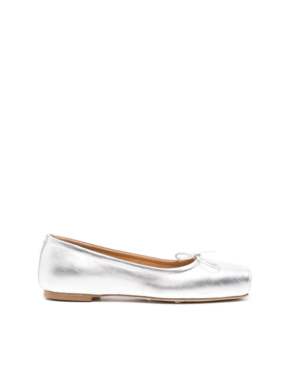 Bow Detail Metallic Flats