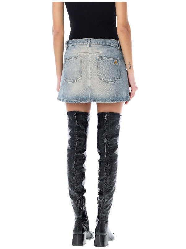 Courrèges - Back Logopatch Pocket Denim Skirt - Jente
