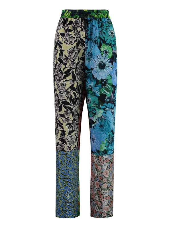 Allover Graphic Printing Silk Pants