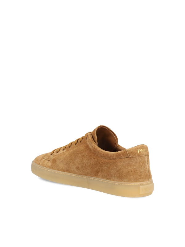 Triangle Logo Suede Low-top Sneakers