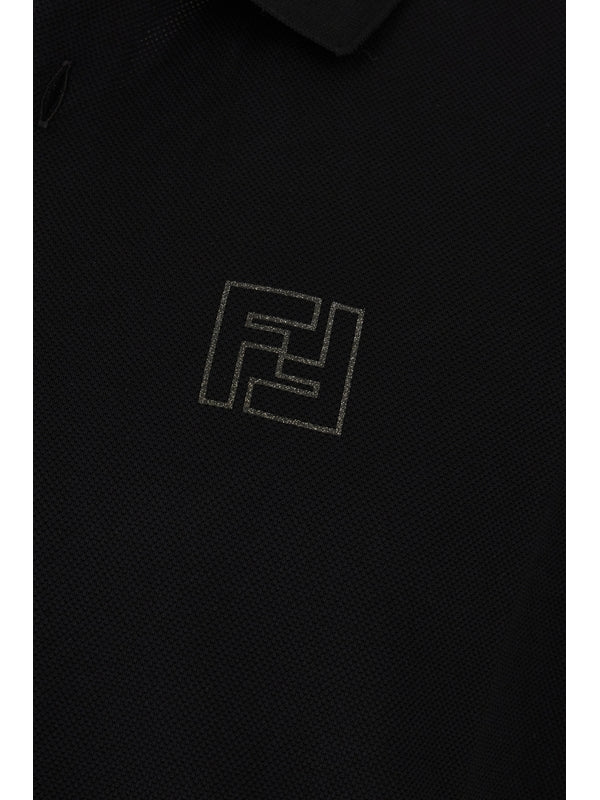 FF Logo Jacquard Cotton Polo Shirt