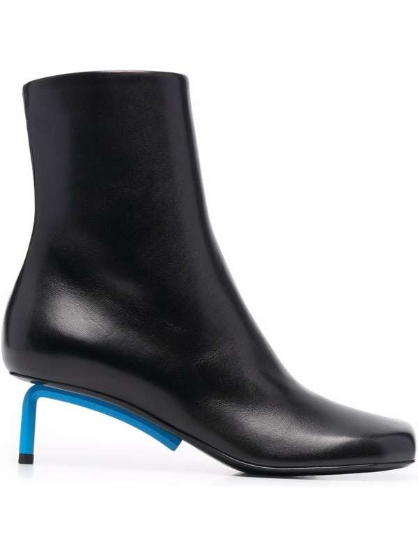 Allen Metal Heel Leather Ankle Boots