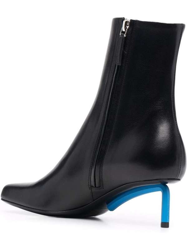 Allen Metal Heel Leather Ankle Boots