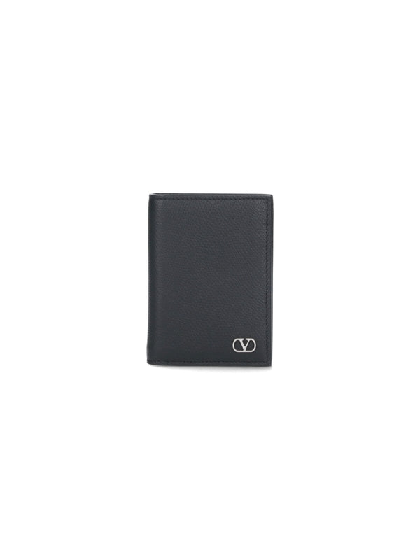 V Logo Flap Wallet