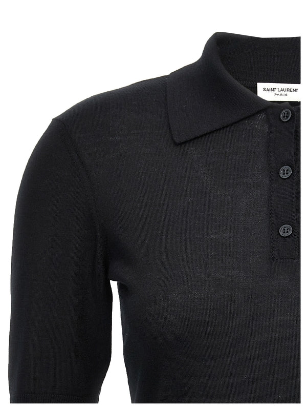 Cashmere Wool Short Sleeve
  Polo Shirt