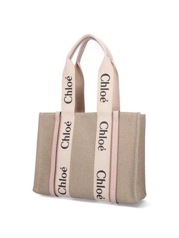 Woody Logo Medium Tote Bag