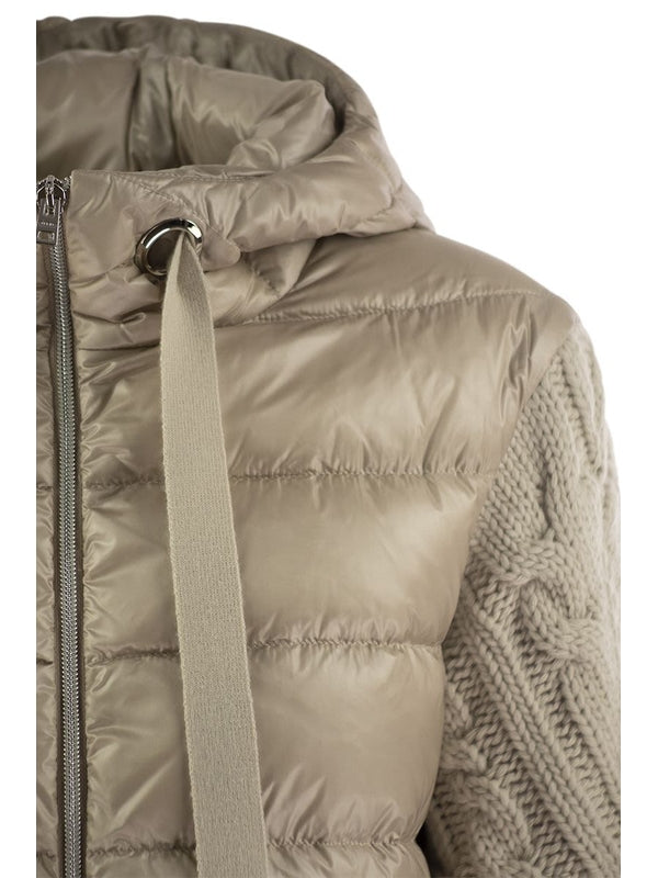 Wool Sleeve
  Quilted Padding Jacket