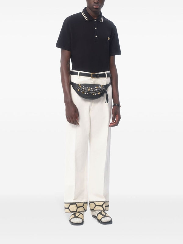 Black Cotton Polo Shirt