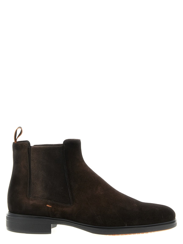 Santoni Brown Chelsea Boots