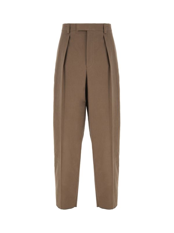 Double Pleats Cotton Tailored Pants