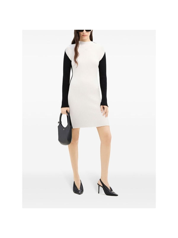 Colorblock Ribbed Knit Mini Dress