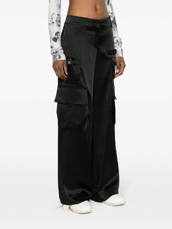 Viscose Satin Cargo Pants