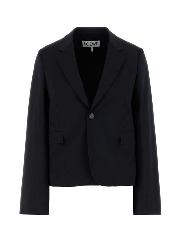 Navy Wool Tailored Jacket