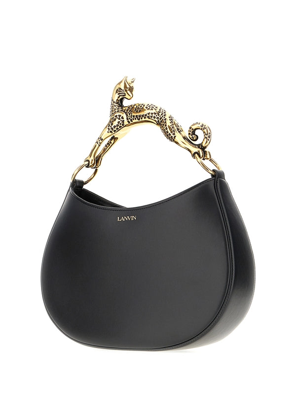 Cat Handle Leather Shoulder Bag