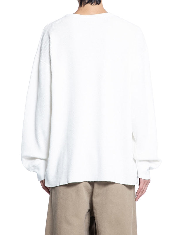 Logo Embroidery Waffle Jersey Long-Sleeve Top