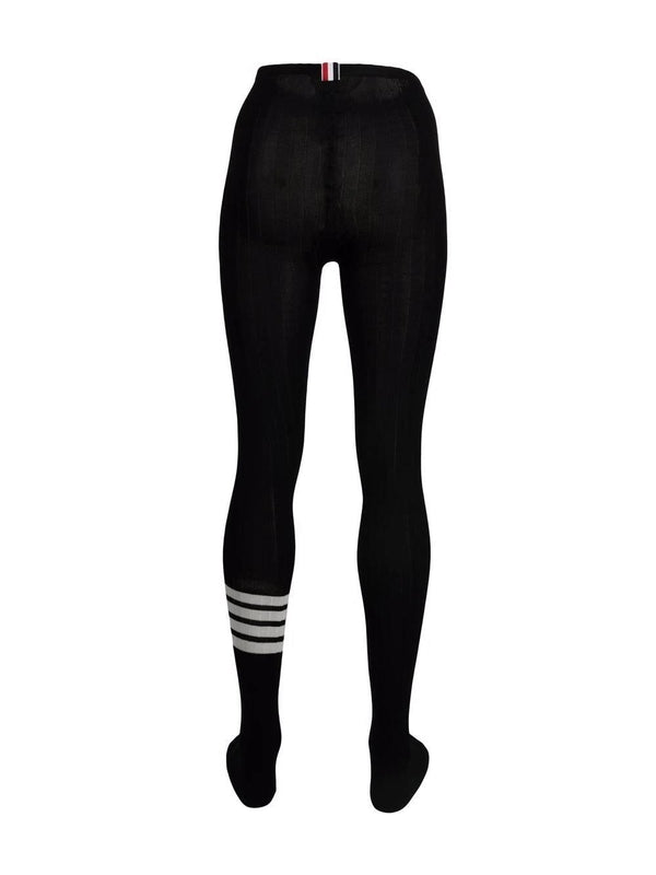 Black 4-Bar Wool Tights