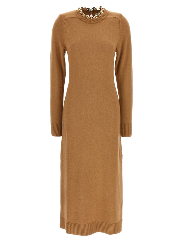 Chain
  Decorated Wool Cashmere Dress