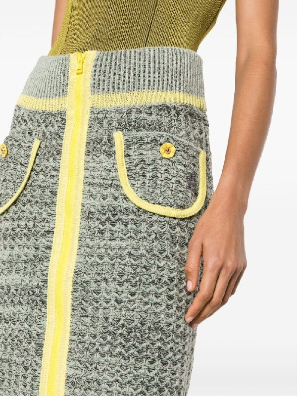 Wool Pencil Knit Skirt