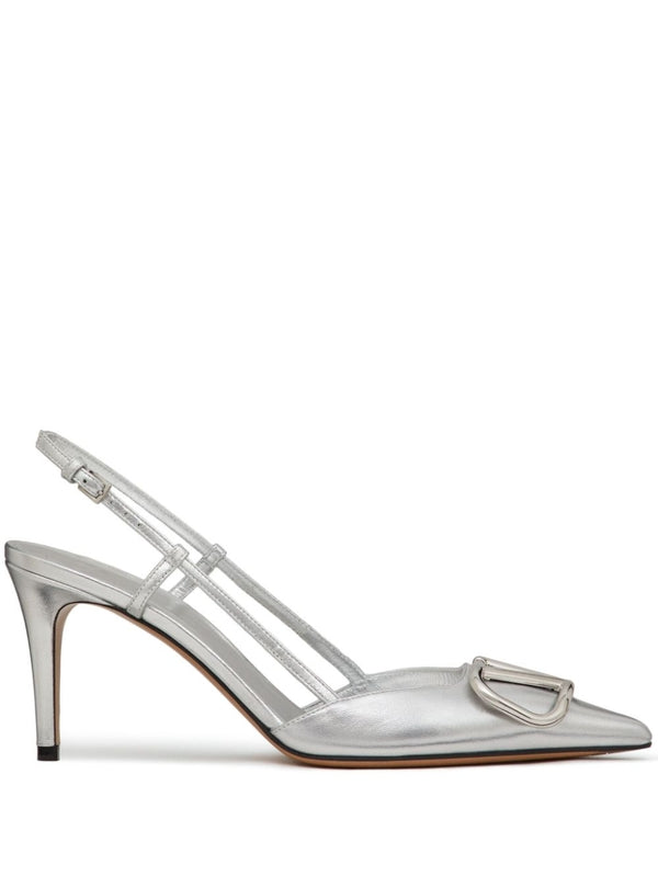 Valentino Silver Slingback Heels