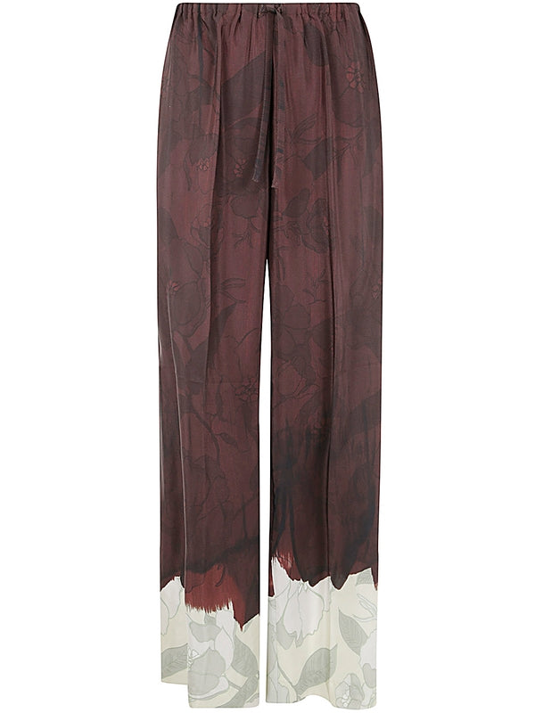 Allover Printing Silk Pants