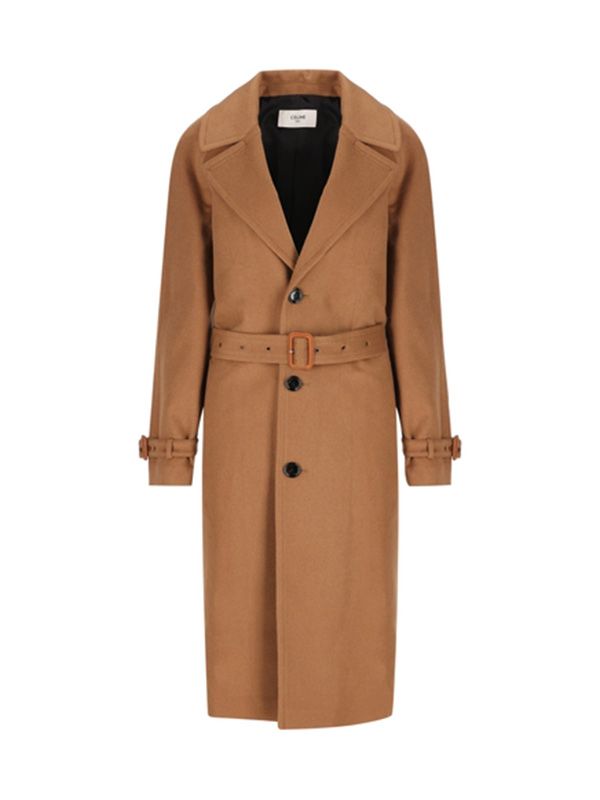 Belt Detailed Camel Coat