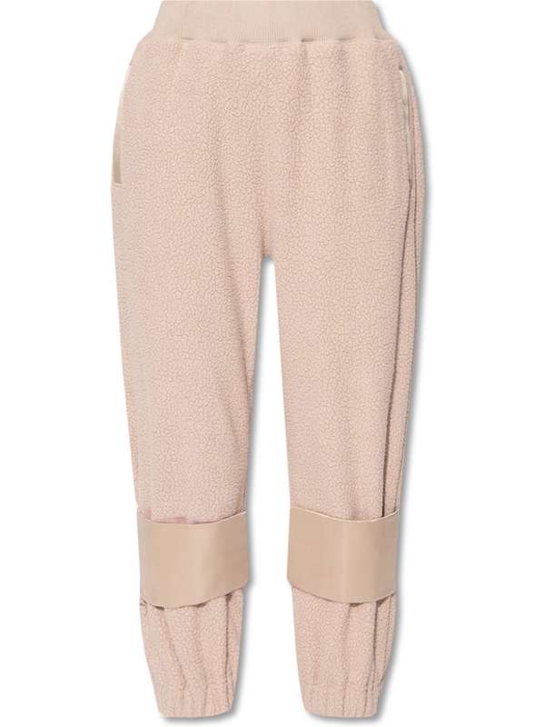 Fleece Texture Crop Jogger Pants