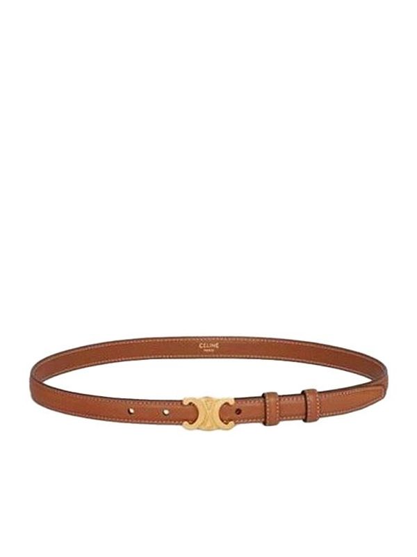 Triomphe Buckle Leather Belt