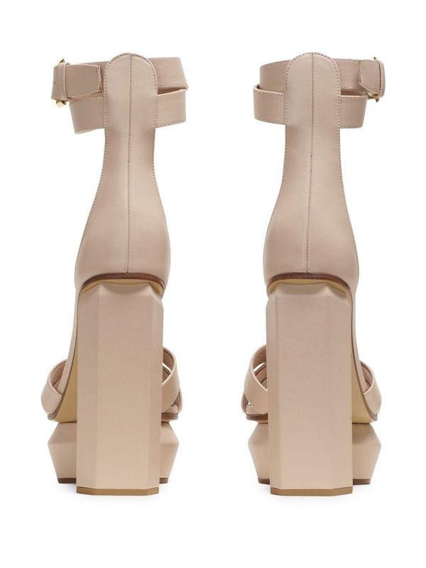 Ava Platform Leather Sandal Heels