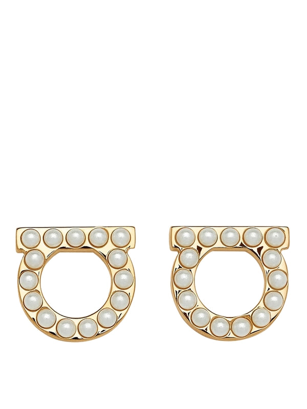 Pearl Gancini Hoop Earrings