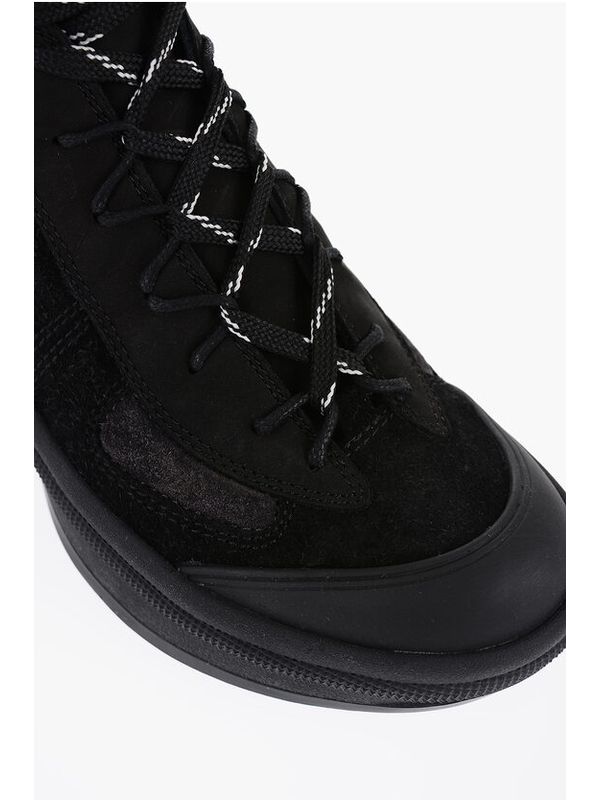 Black Leather Lace-Up Boots