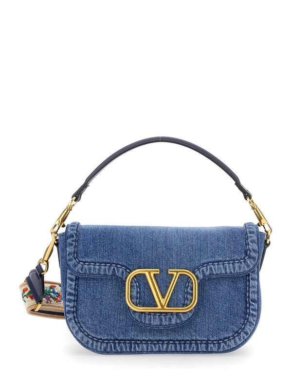 ALLTIME V Logo Denim Shoulder Bag