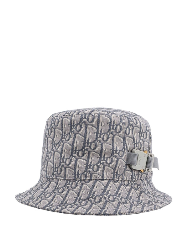 Logo Jacquard Pattern Cotton Bucket Hat