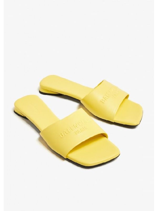 Duty Free Embossed Logo Flat Sandals