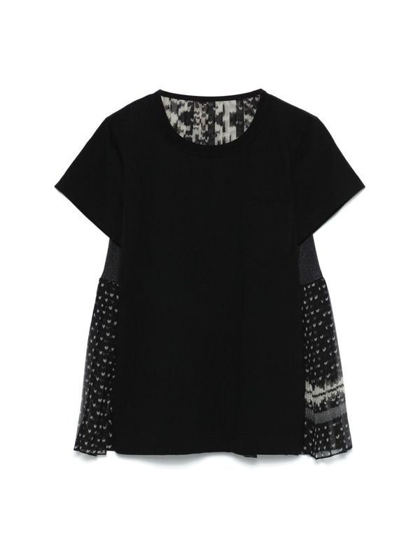 Back Pleated Pattern Detail T-shirt