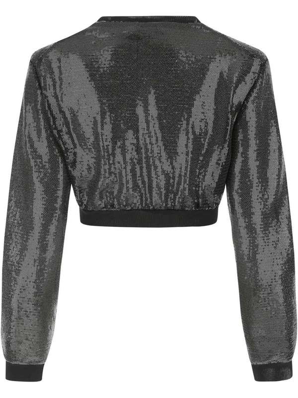 Allover Sequin Embroidered Tulle Crop
  Cardigan