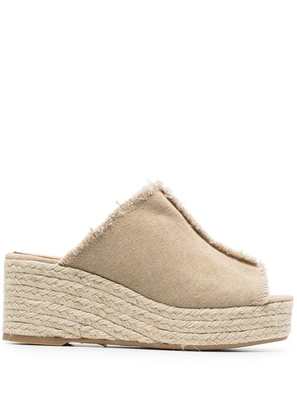 Castañer Beige Wedge Sandals