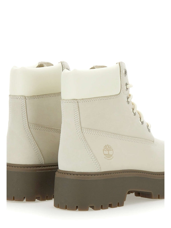 Timberland White Lace-Up Boots