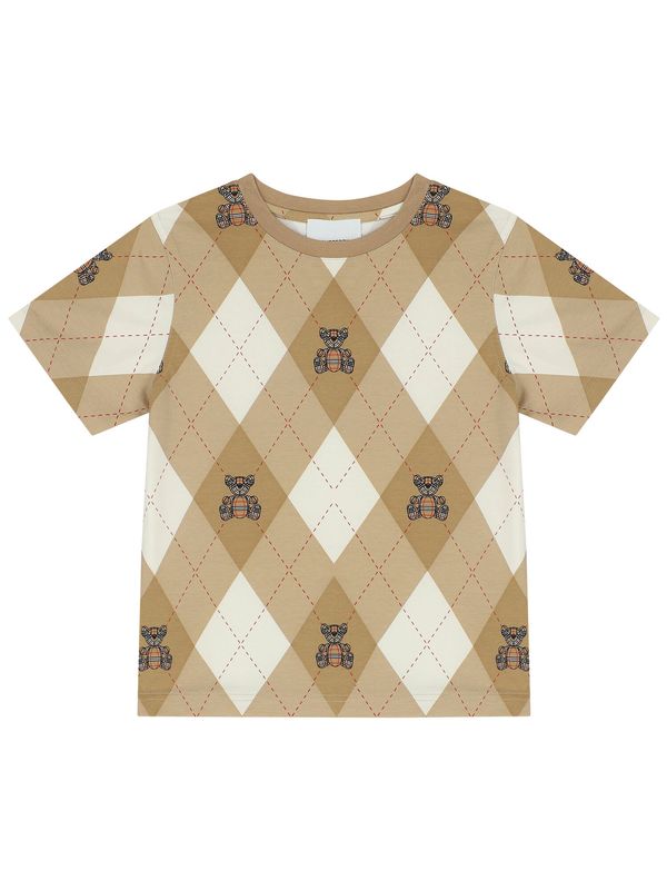 Argyle Pattern Cotton Short Sleeve T
  Shirt