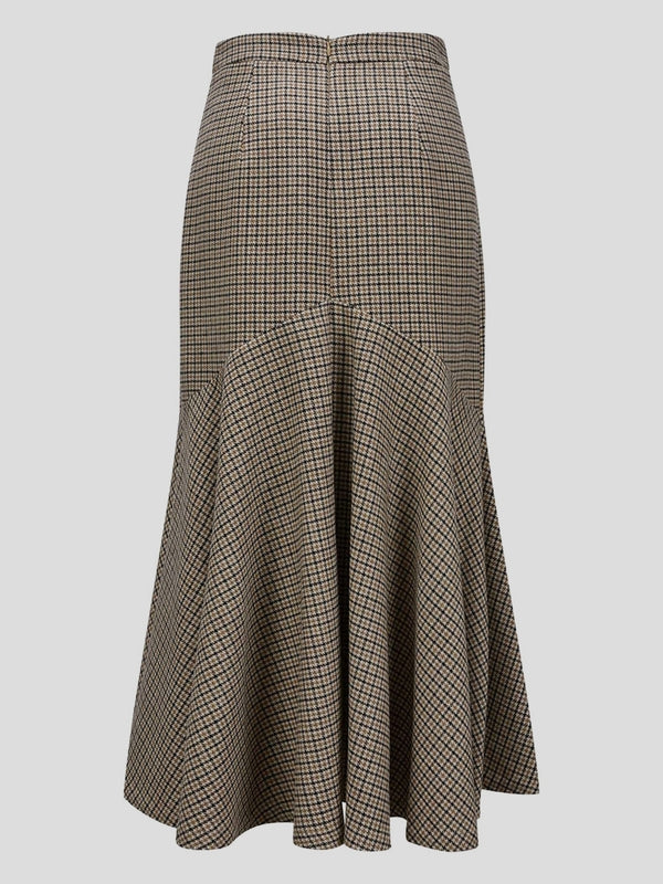 Check Pattern Long Skirt