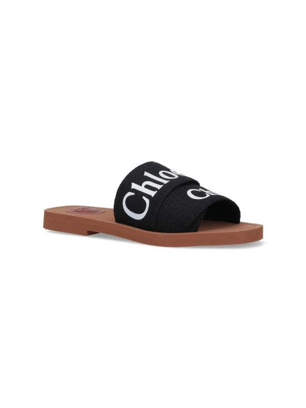 Woody Logo Strap Mule Sandals