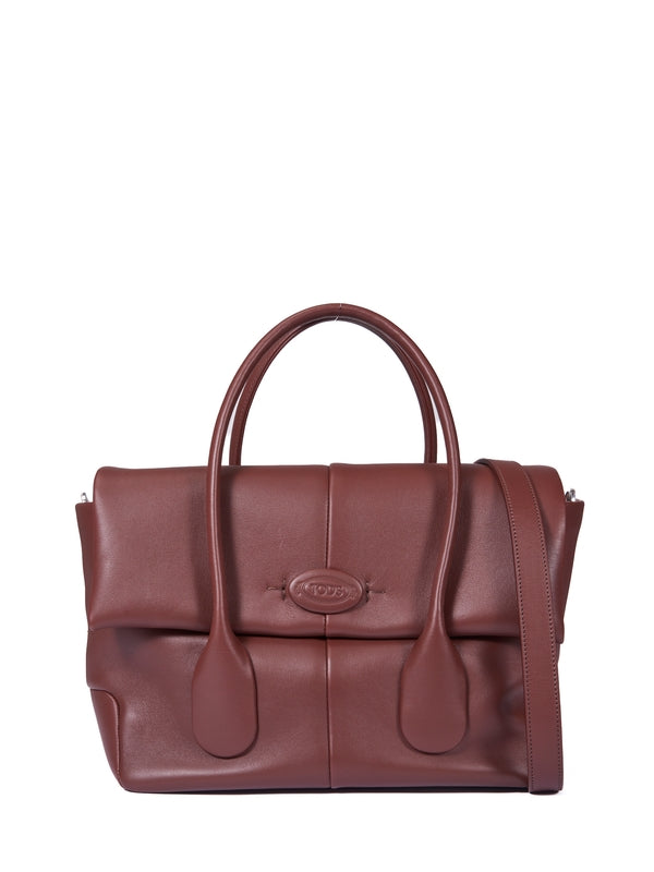 Di Logo Button Leather Tote Bag