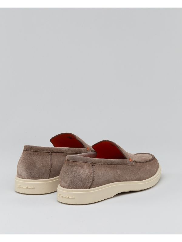 Stitch Detail Suede Loafers