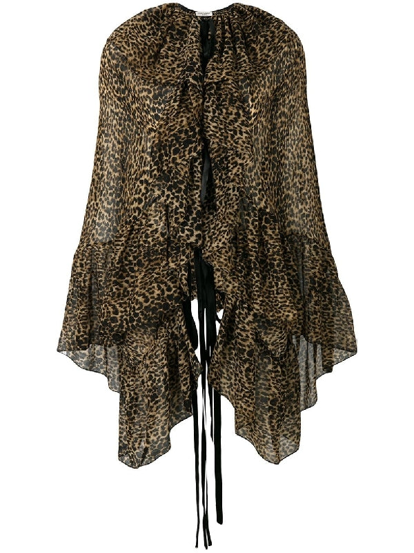 Leopard Print Blouse Cape