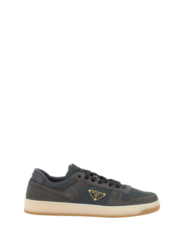 Triangular Logo Suede Sneakers