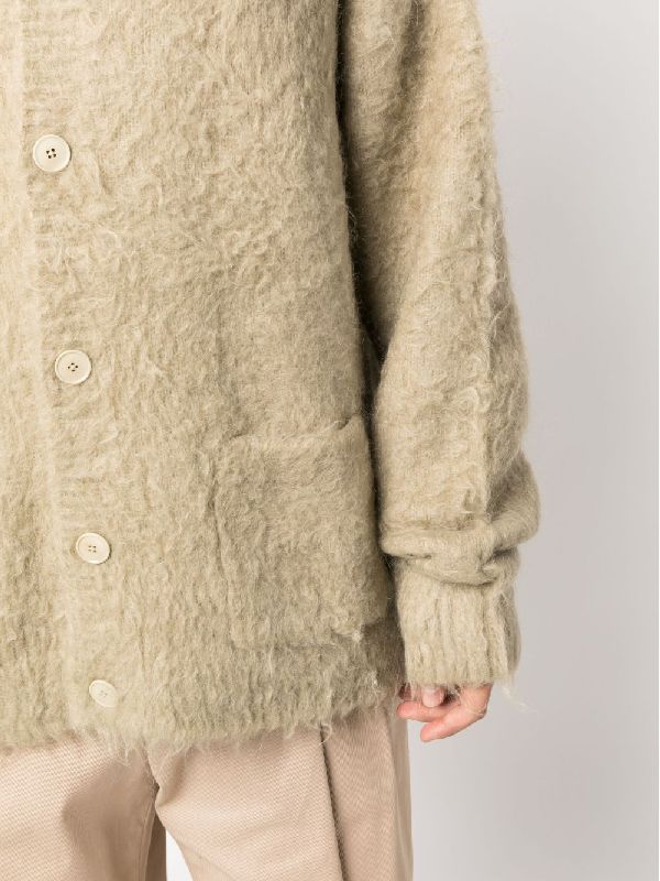 Wool Mohair Button-up Cardigan